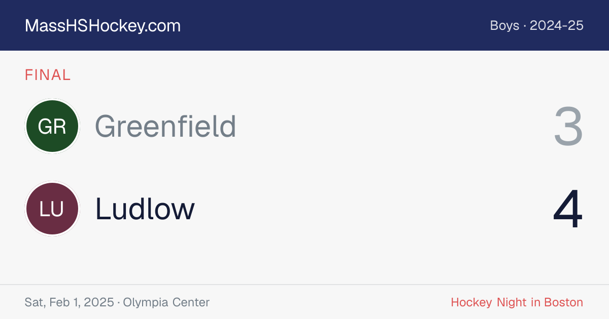 Greenfield at Ludlow score card