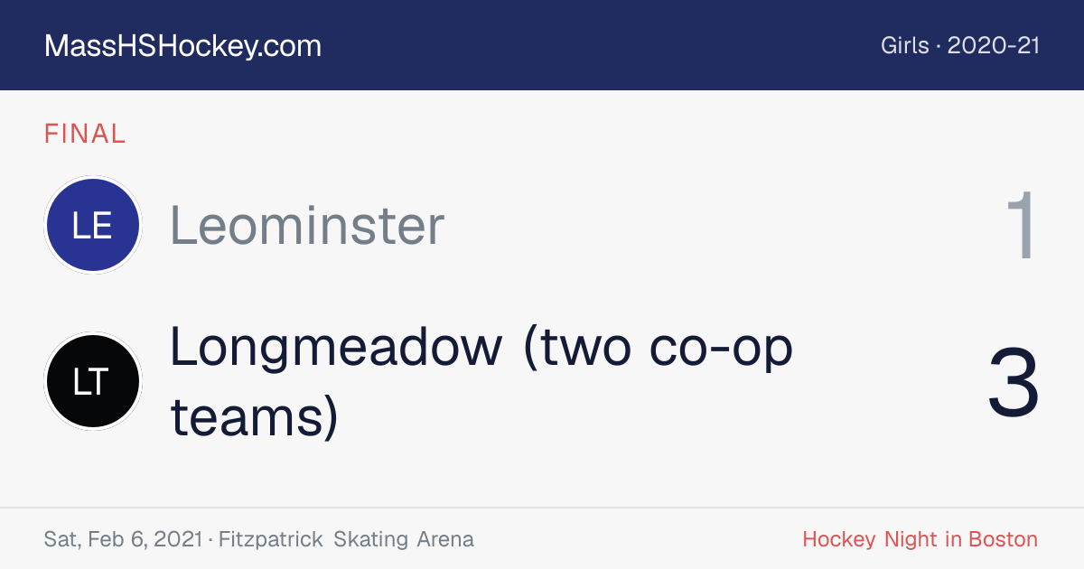 Leominster at Longmeadow (two co-op teams) score card