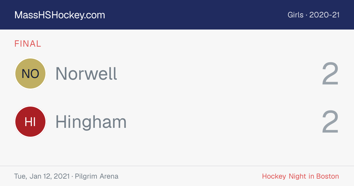 Norwell at Hingham score card