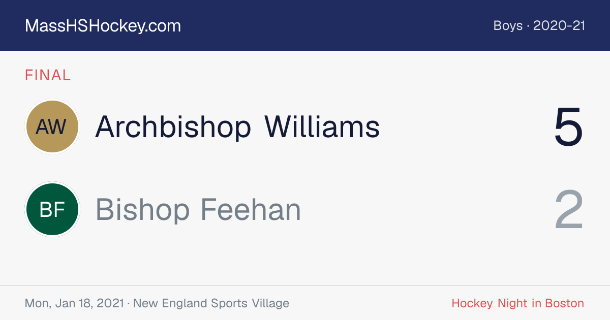 Archbishop Williams at Bishop Feehan score card