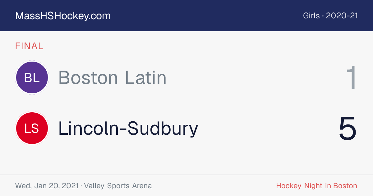 Boston Latin at Lincoln-Sudbury score card