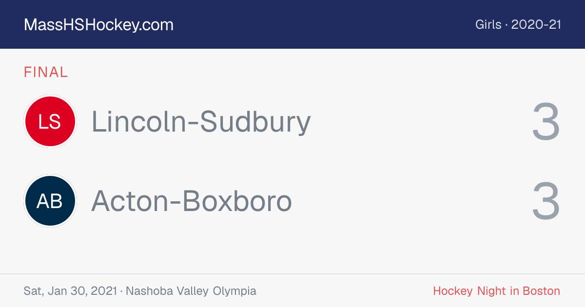 Lincoln-Sudbury at Acton-Boxboro score card