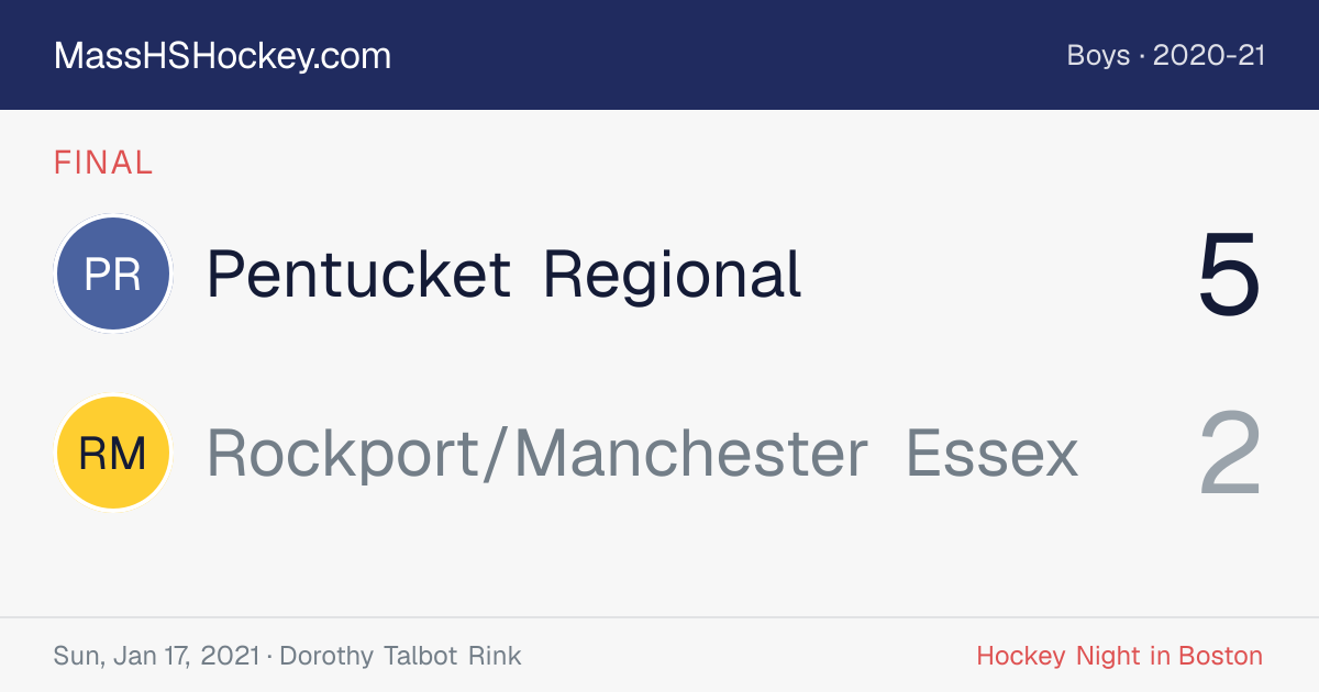 Pentucket Regional at Rockport/Manchester Essex score card
