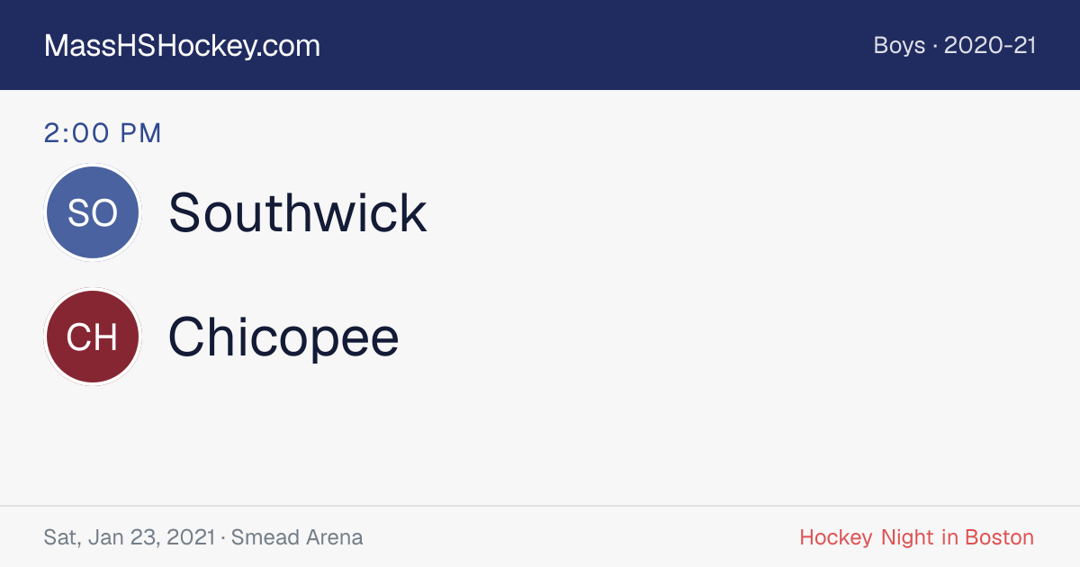 Southwick at Chicopee score card