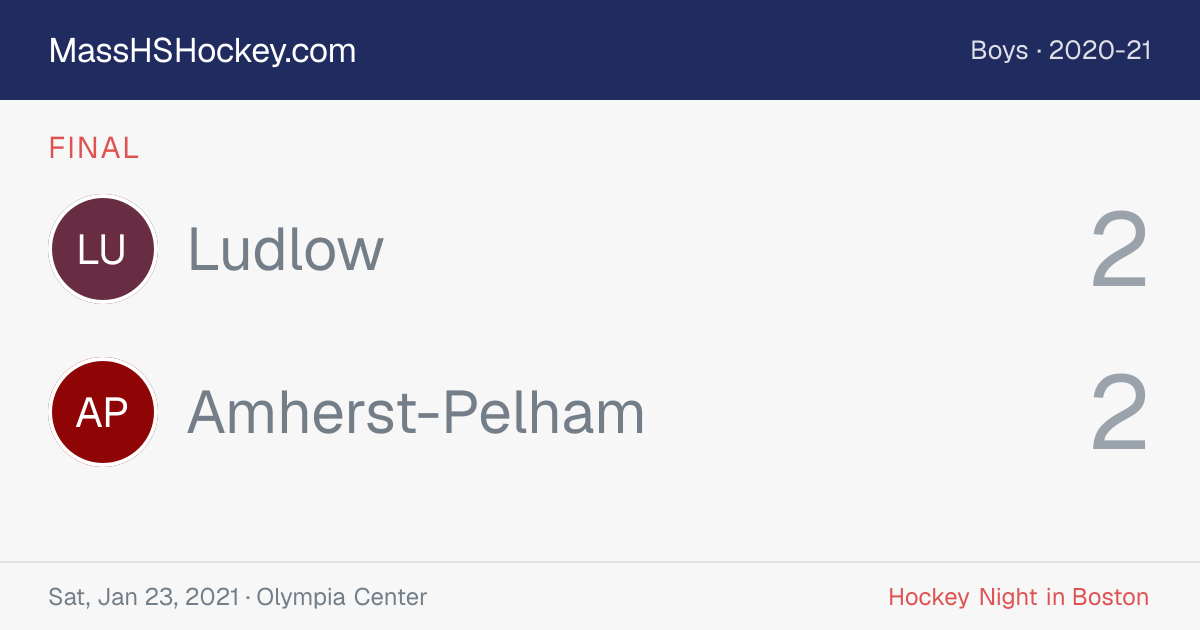 Ludlow at Amherst-Pelham score card