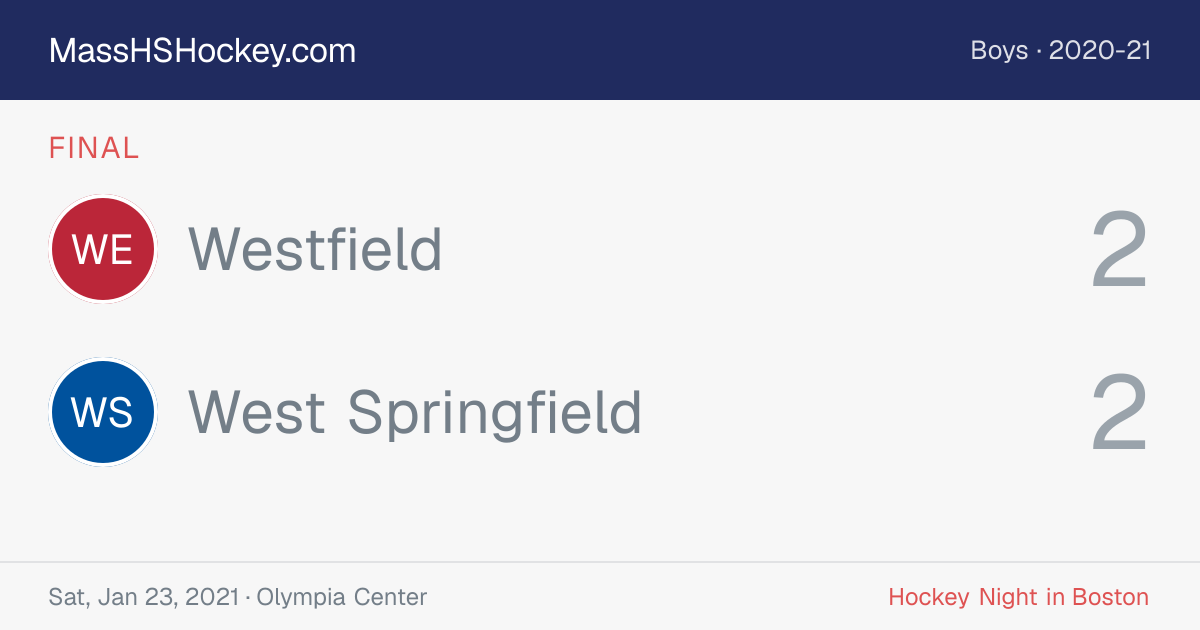 Westfield at West Springfield score card