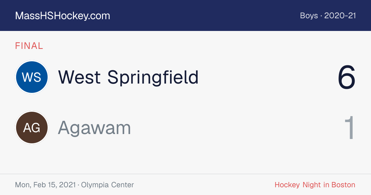 West Springfield at Agawam score card