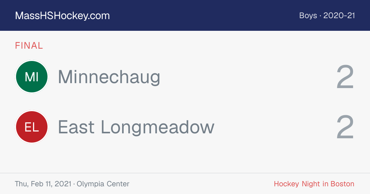 Minnechaug at East Longmeadow score card