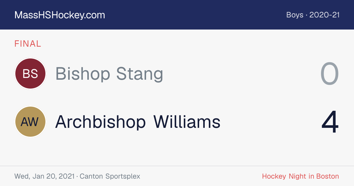Bishop Stang at Archbishop Williams score card