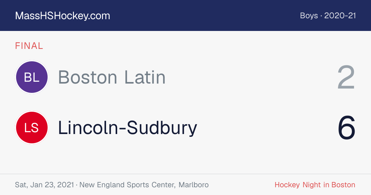 Boston Latin at Lincoln-Sudbury score card