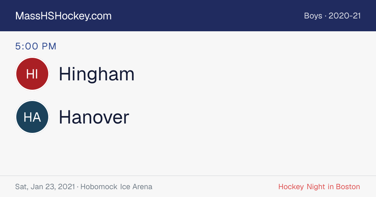 Hingham at Hanover score card
