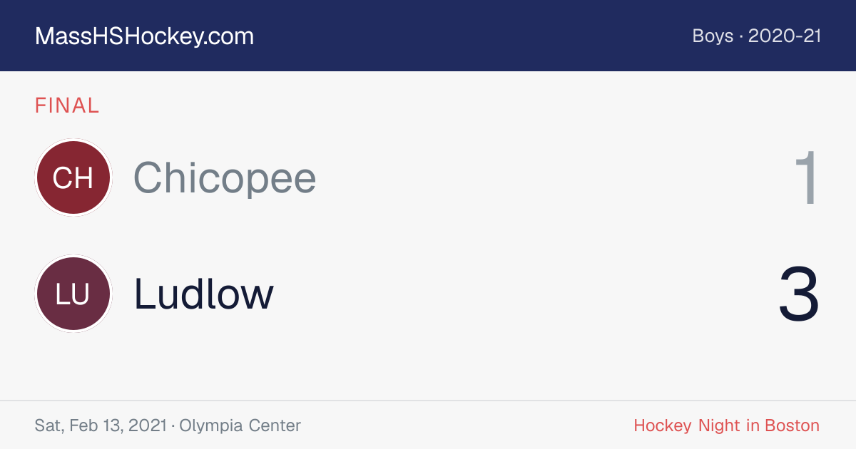 Chicopee at Ludlow score card