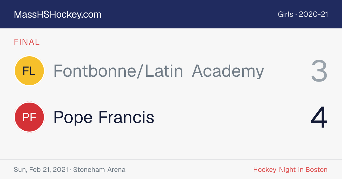 Fontbonne/Latin Academy at Pope Francis score card