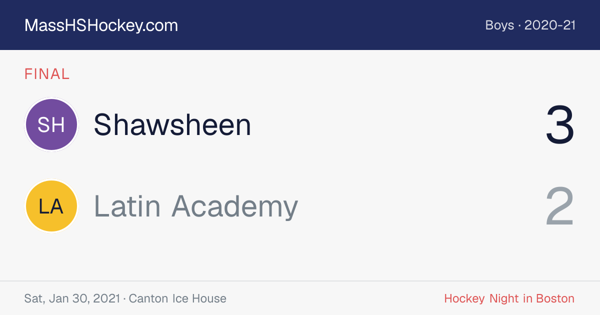 Shawsheen at Latin Academy score card