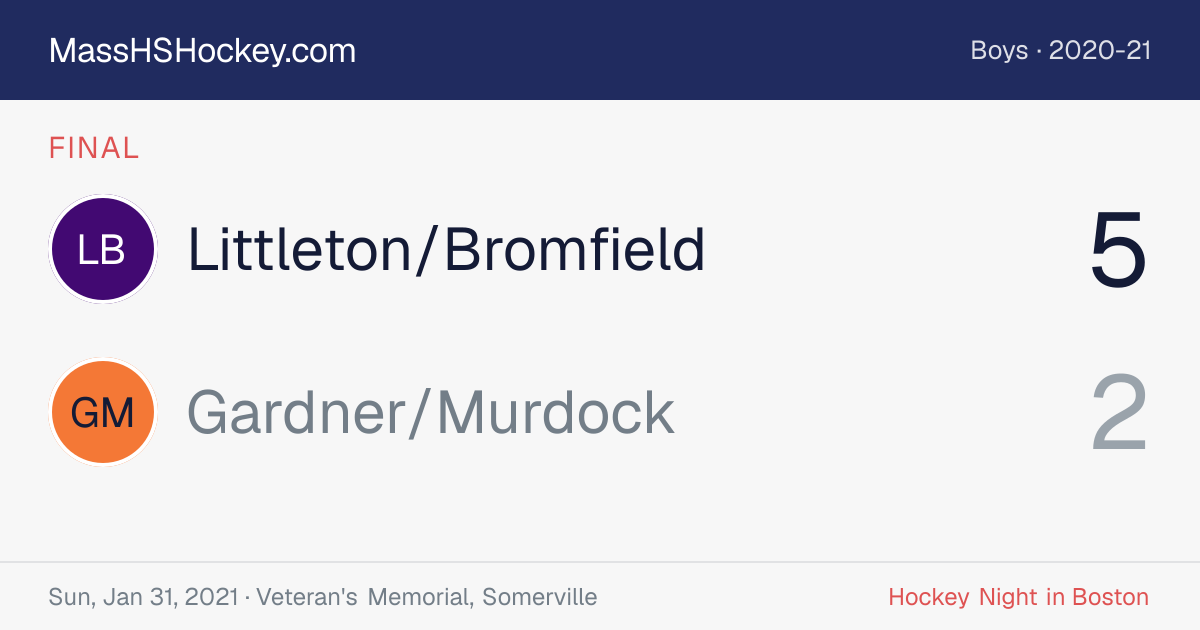 Littleton/Bromfield at Gardner/Murdock score card