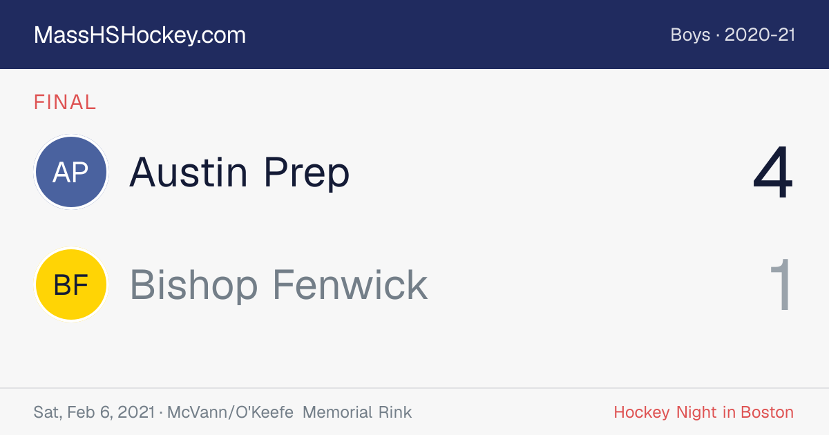 Austin Prep at Bishop Fenwick score card