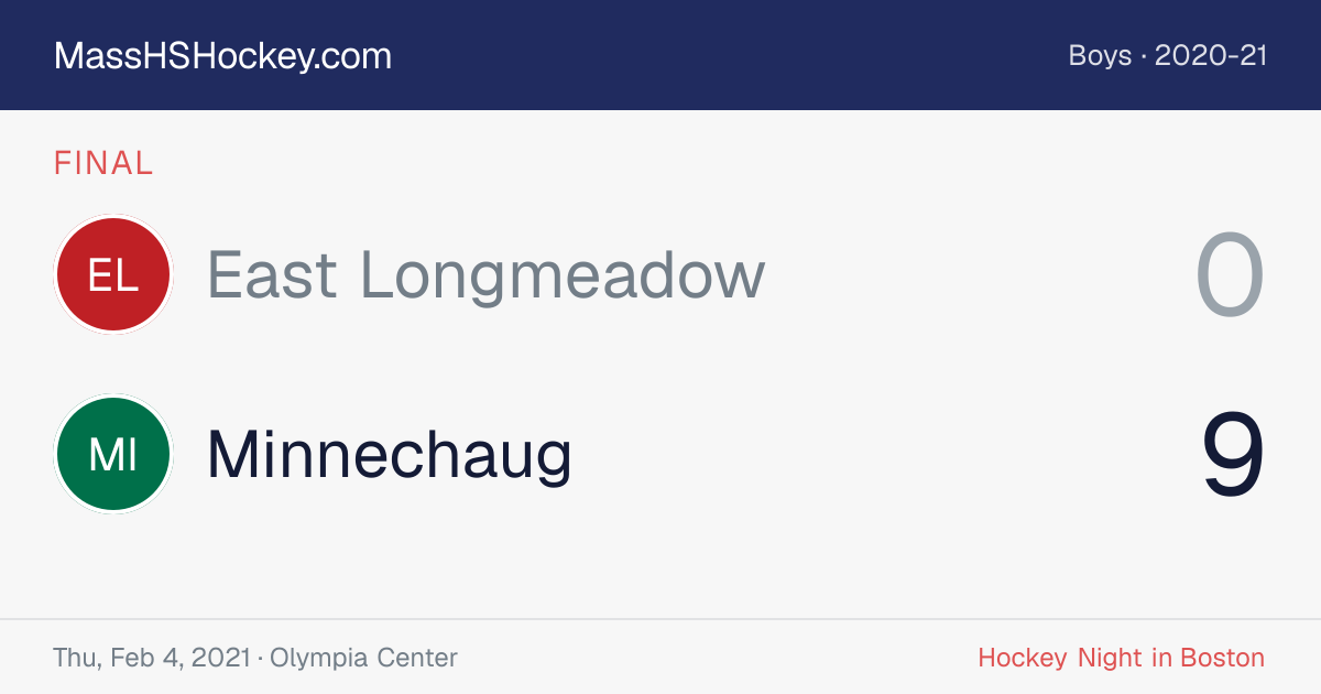 East Longmeadow at Minnechaug score card