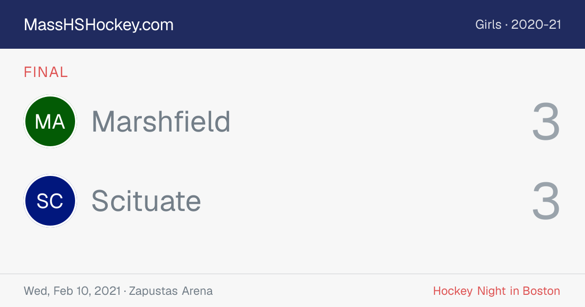 Marshfield at Scituate score card
