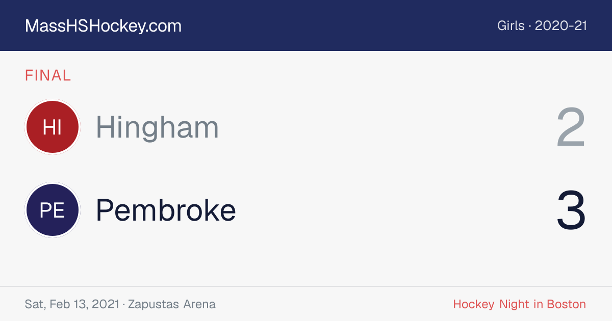 Hingham at Pembroke score card