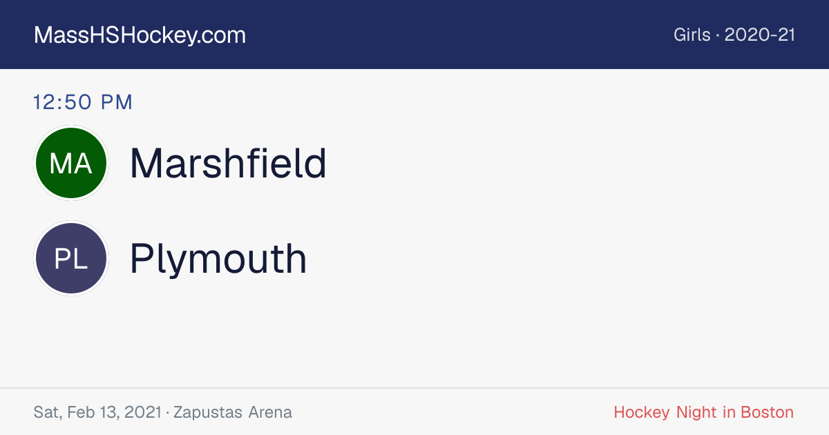 Marshfield at Plymouth score card