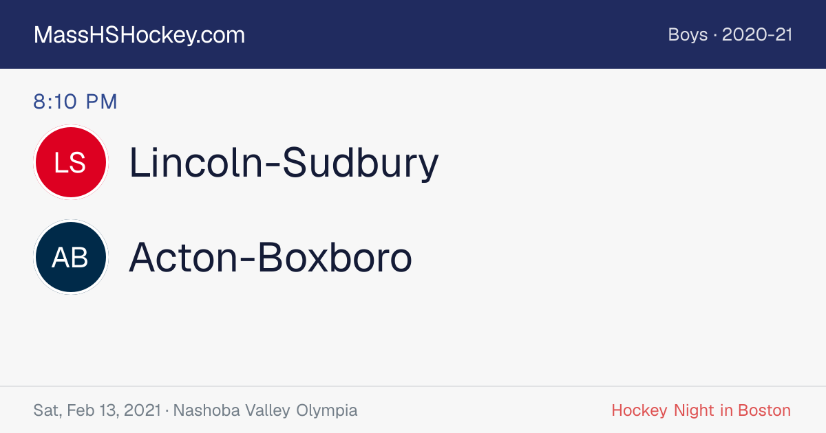 Lincoln-Sudbury at Acton-Boxboro score card