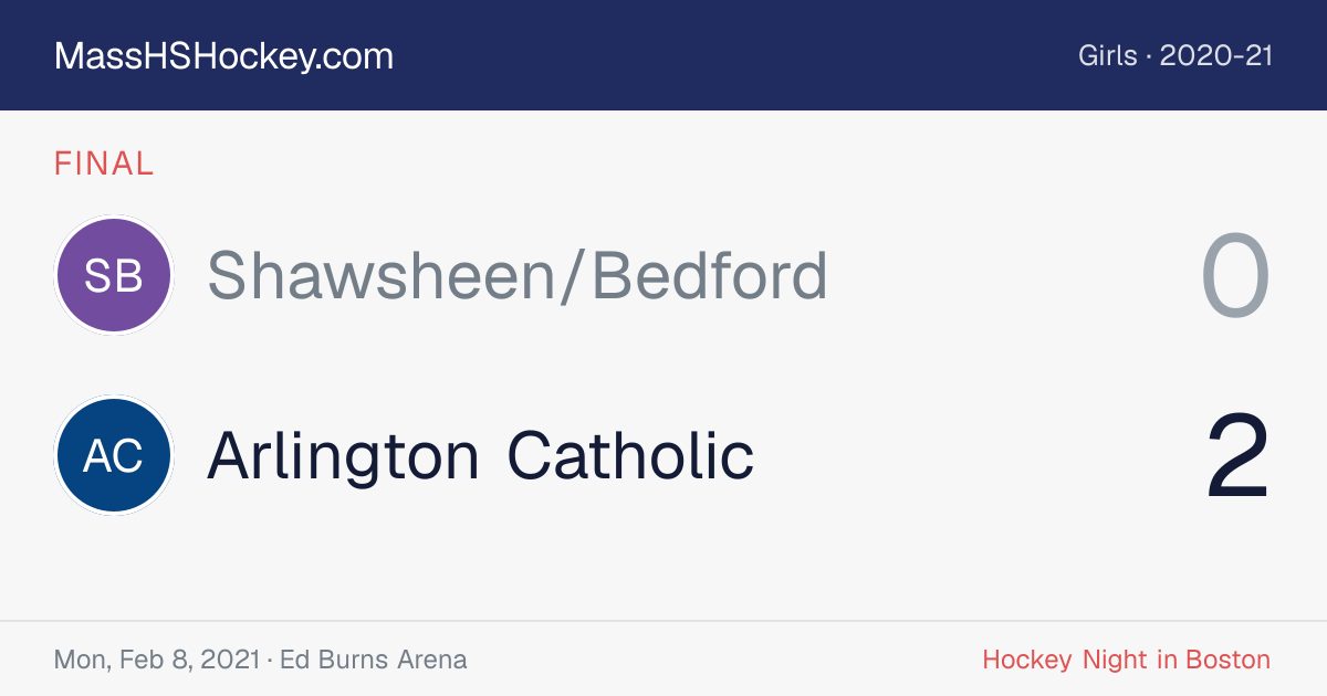 Shawsheen/Bedford at Arlington Catholic score card