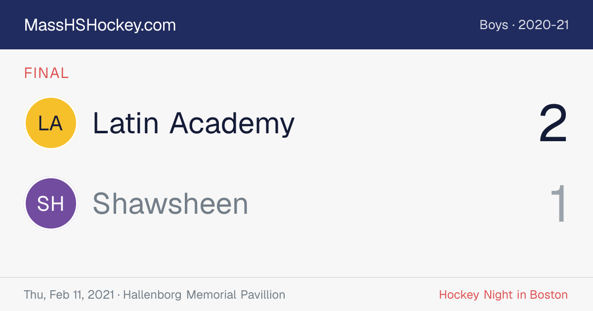 Latin Academy at Shawsheen score card