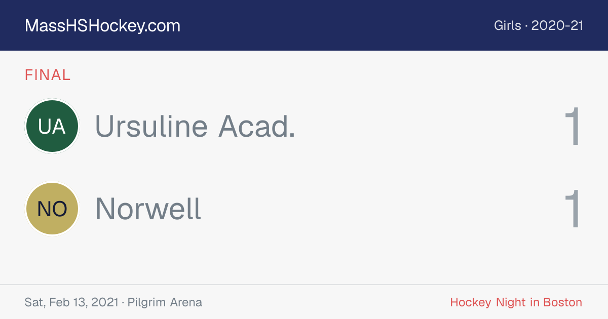 Ursuline Acad. at Norwell score card