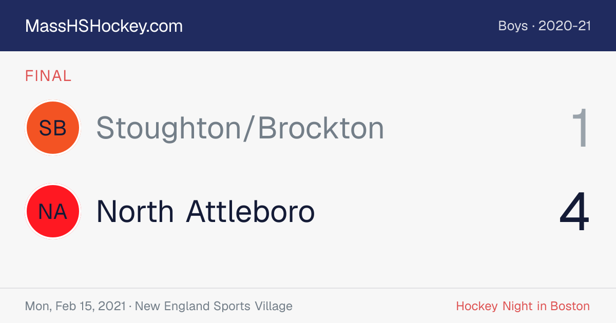 Stoughton/Brockton at North Attleboro score card
