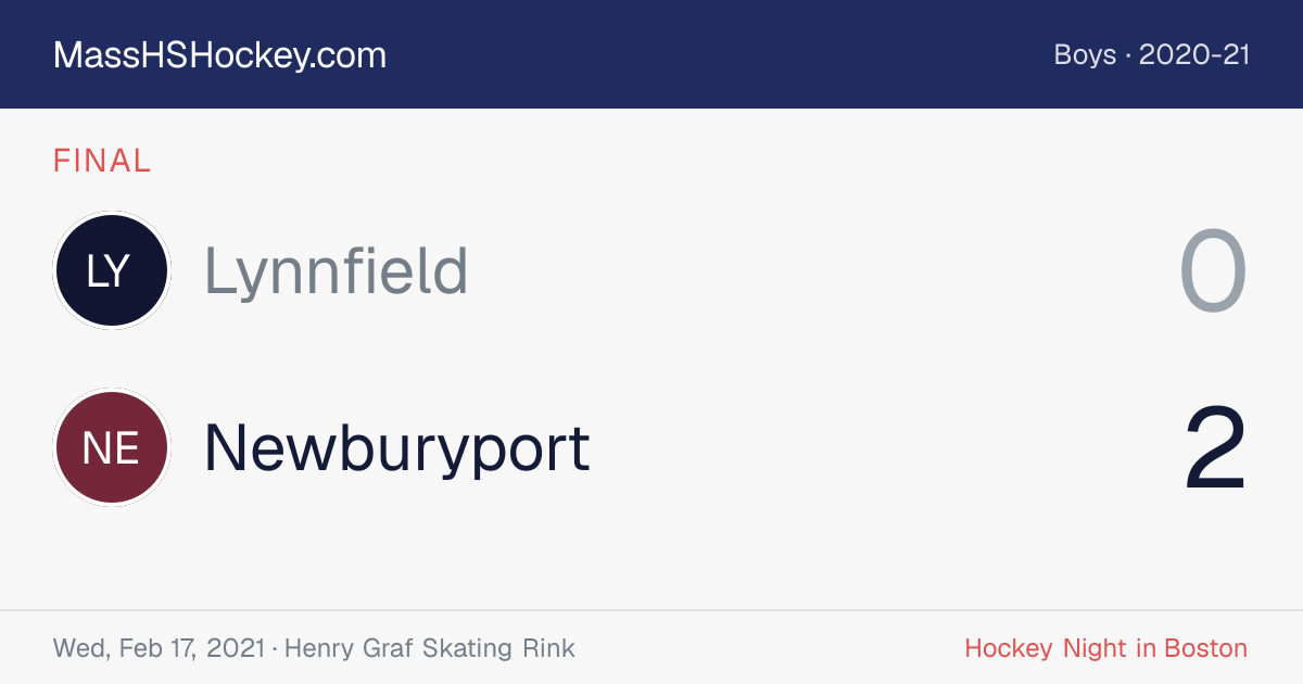 Lynnfield at Newburyport score card