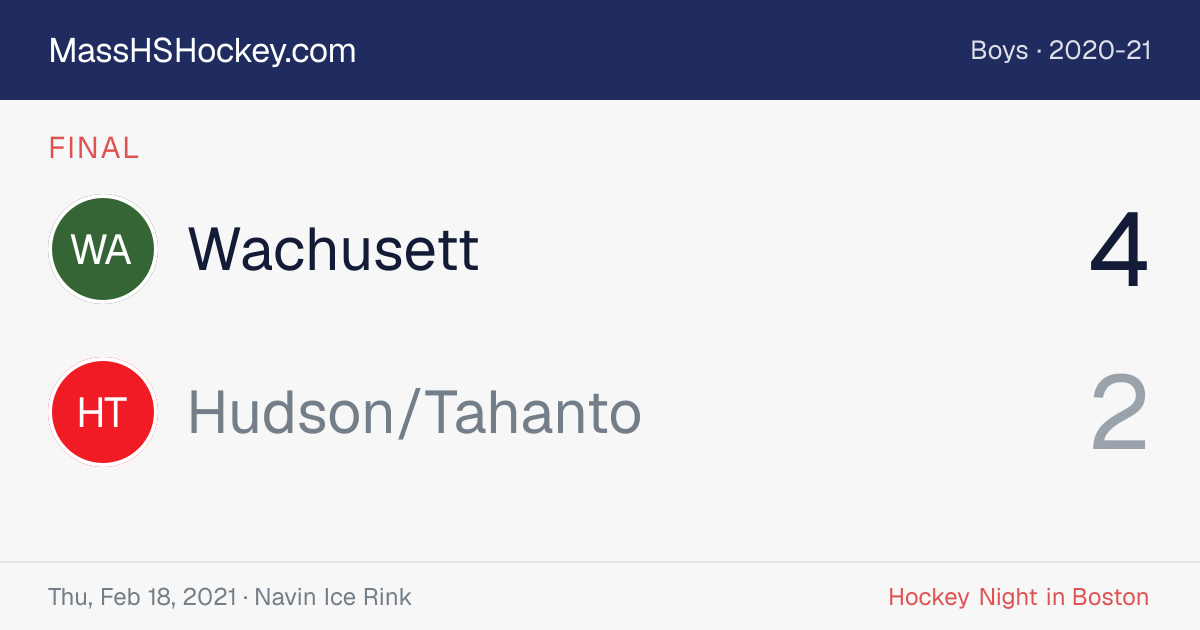 Wachusett at Hudson/Tahanto score card