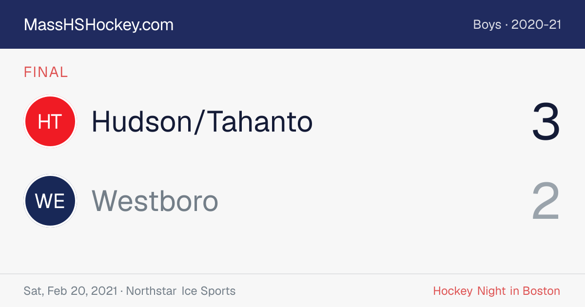 Hudson/Tahanto at Westboro score card