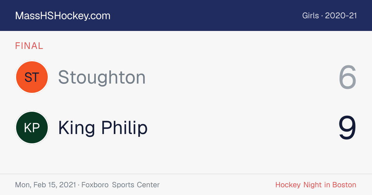 Stoughton at King Philip score card