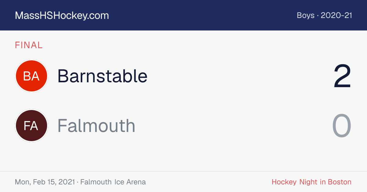 Barnstable at Falmouth score card