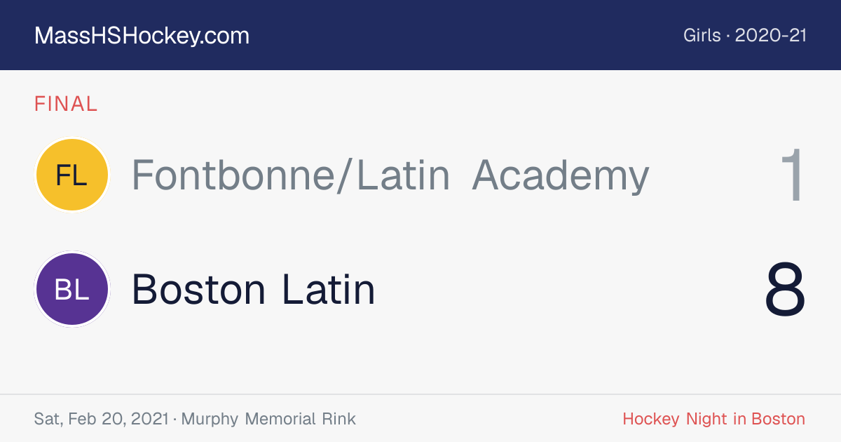 Fontbonne/Latin Academy at Boston Latin score card