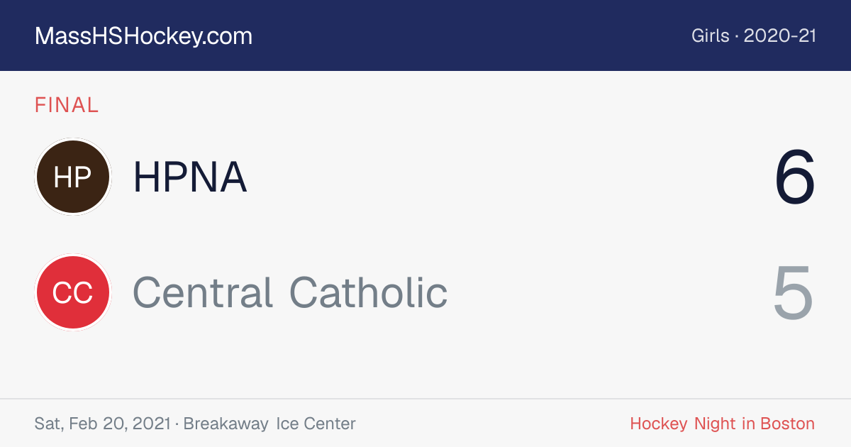 HPNA at Central Catholic score card