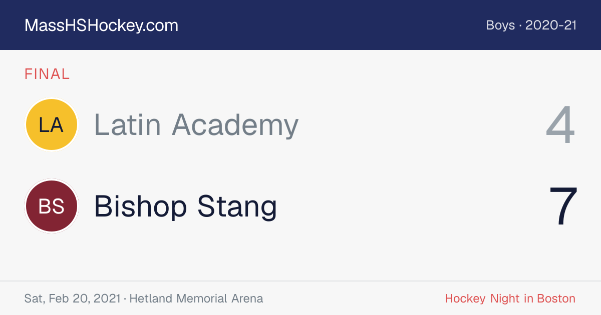 Latin Academy at Bishop Stang score card