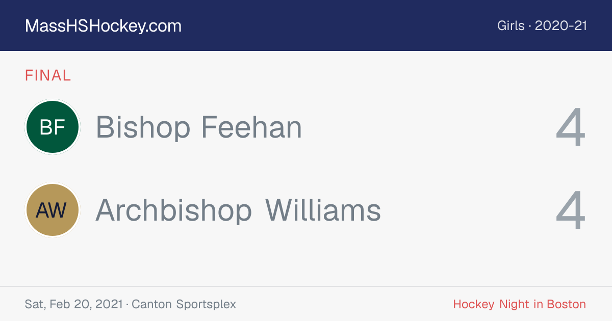 Bishop Feehan at Archbishop Williams score card