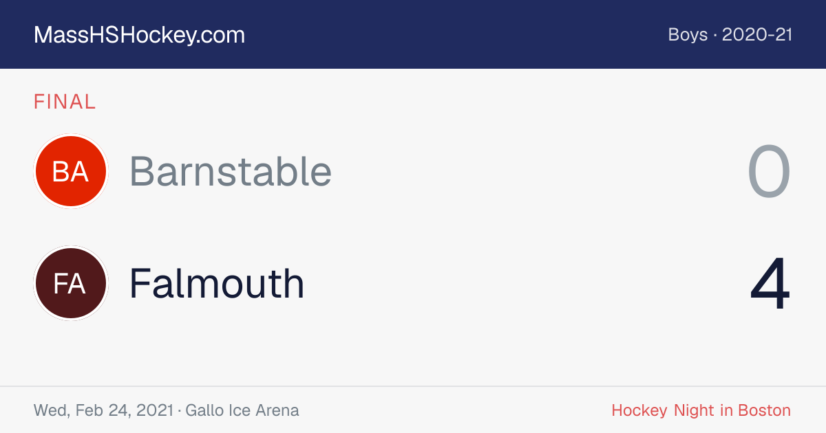 Barnstable at Falmouth score card