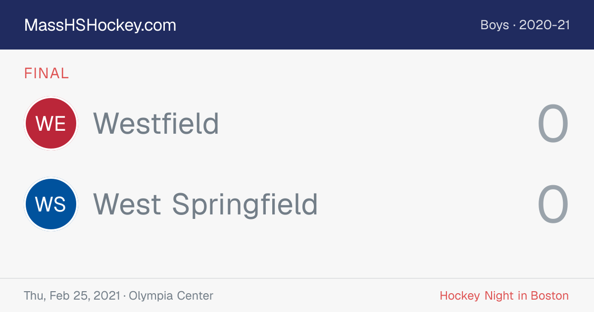 Westfield at West Springfield score card