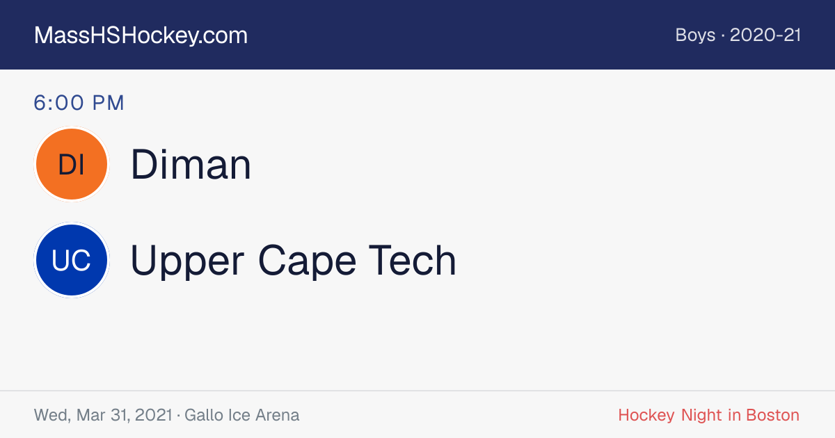 Diman at Upper Cape Tech score card