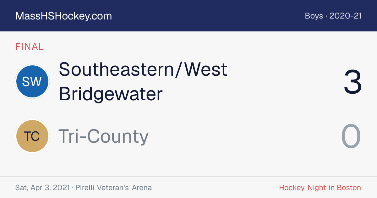 Southeastern/West Bridgewater at Tri-County score card
