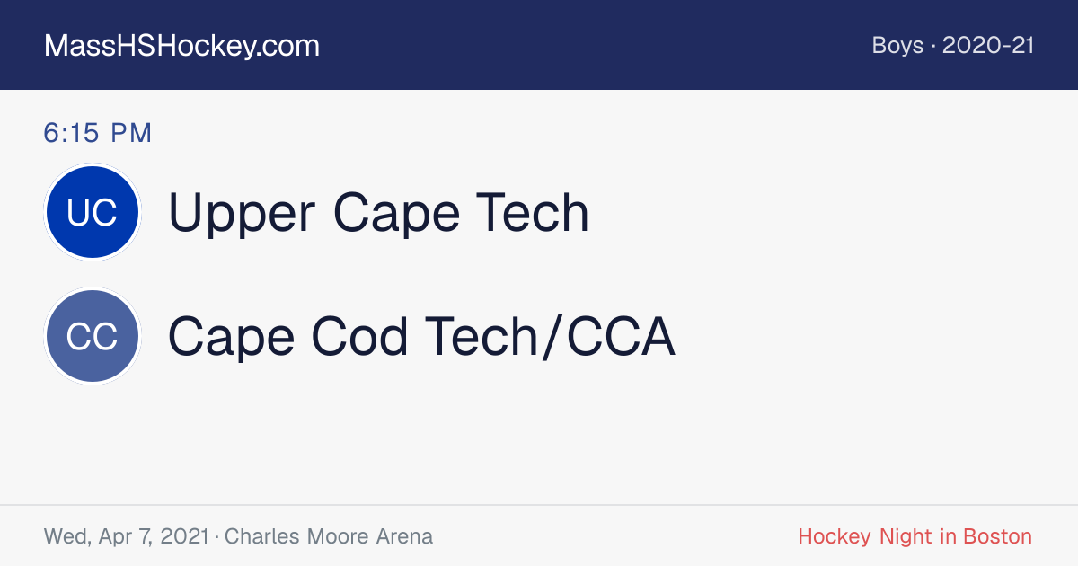 Upper Cape Tech at Cape Cod Tech/CCA score card