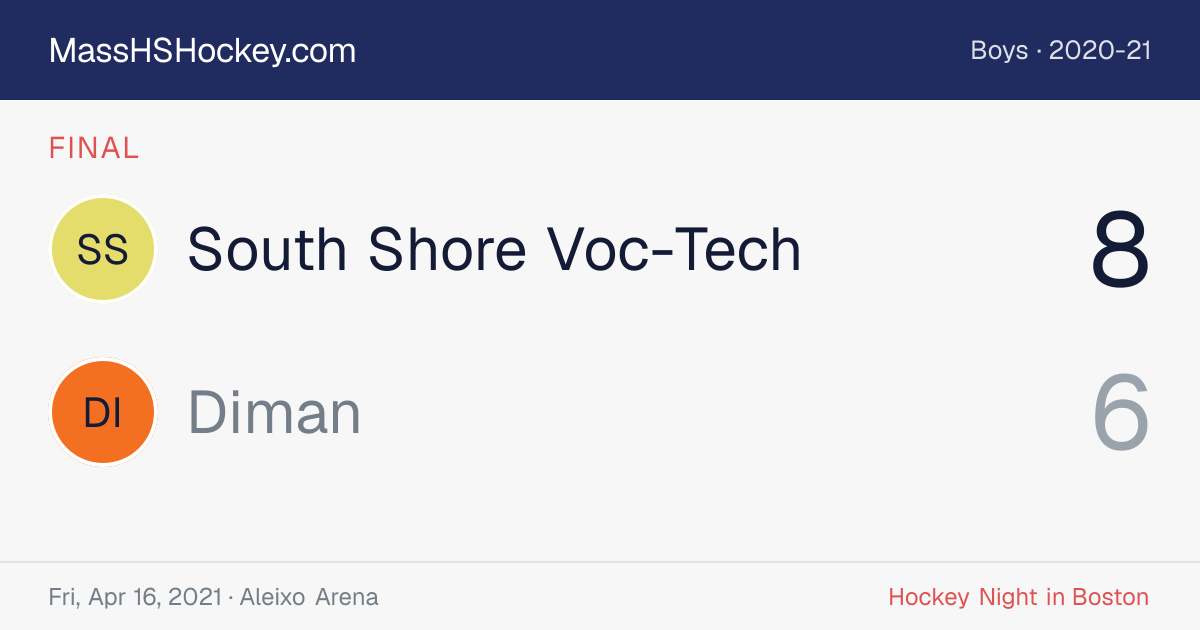 South Shore Voc-Tech at Diman score card
