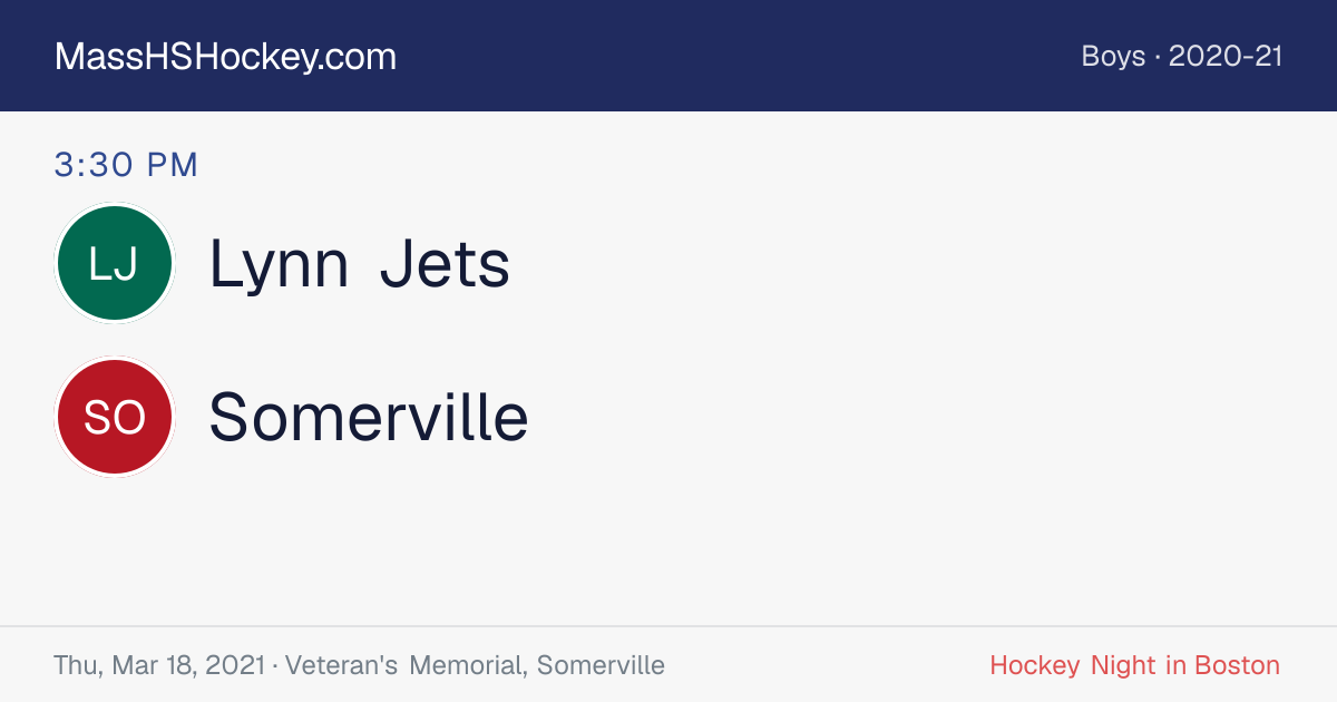 Lynn Jets at Somerville score card