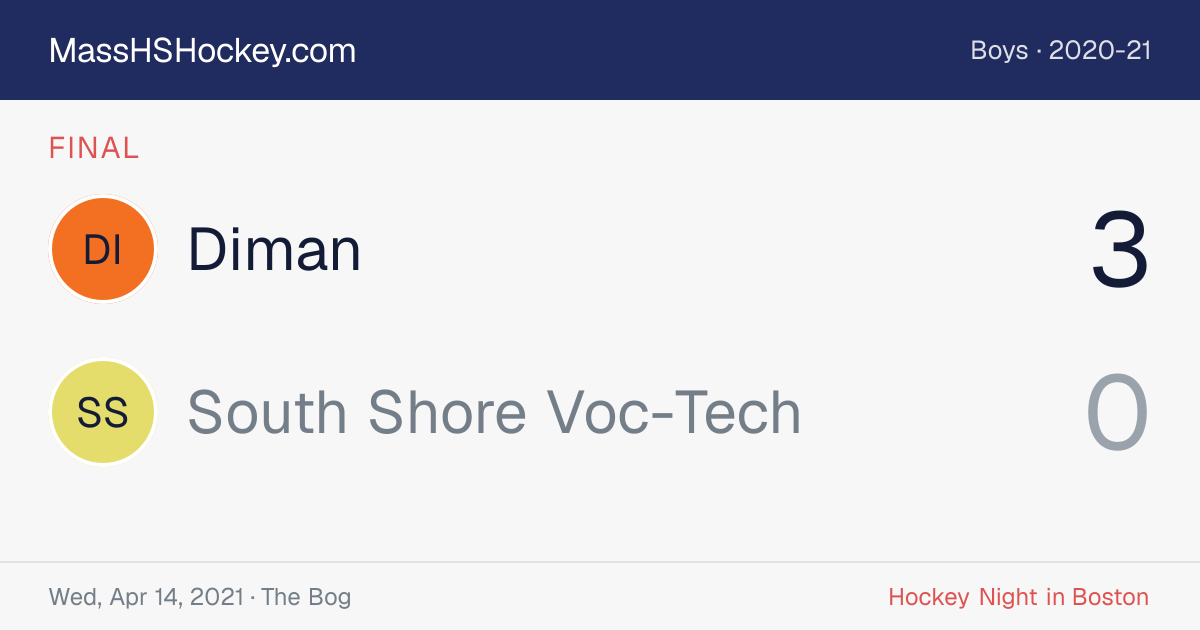 Diman at South Shore Voc-Tech score card