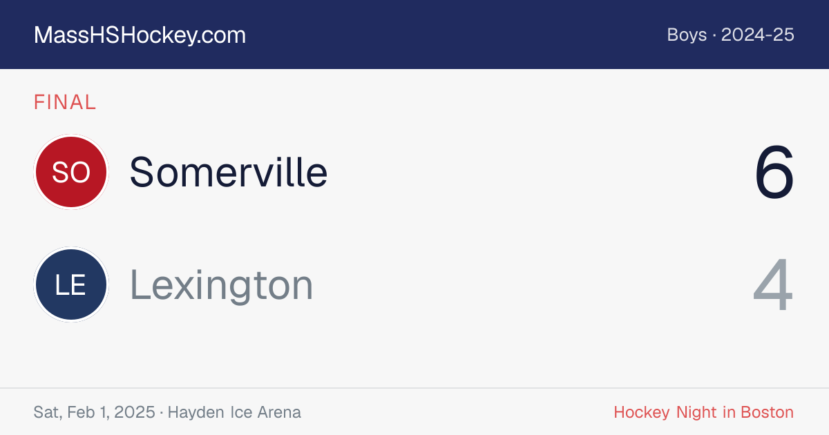 Somerville at Lexington score card