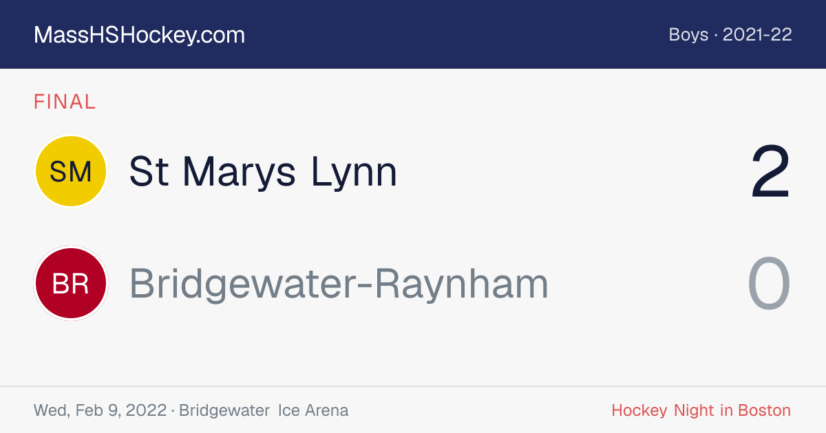 St Marys Lynn at Bridgewater-Raynham score card