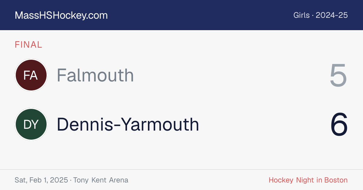 Falmouth at Dennis-Yarmouth score card