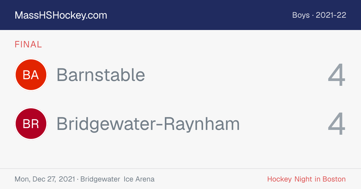 Barnstable at Bridgewater-Raynham score card